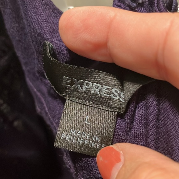 Express purple and silver braided straps halter top size L - Picture 3 of 3